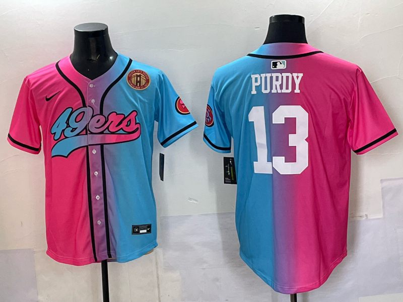 Men San Francisco 49ers #13 Purdy Blue pink Nike Limited NFL 2025 Jersey 003->san francisco 49ers->NFL Jersey